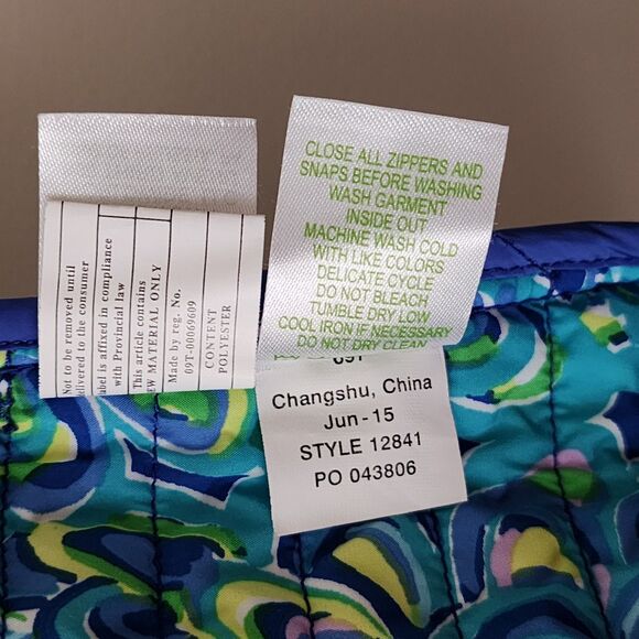 Lilly Pulitzer Womens Blake Quilted Barn Sleeveless Jacket Iris Blue Vest Sz XS - Picture 8 of 8